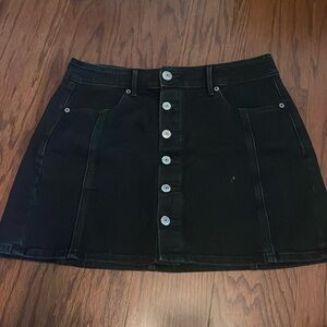Mini American eagle black jean skirt, size 10
